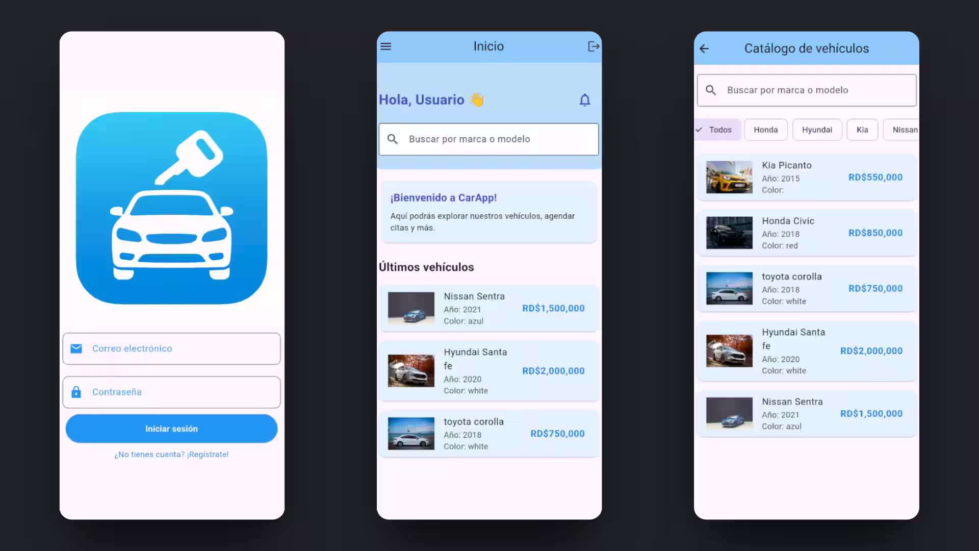 Captura 1 del proyecto Car App