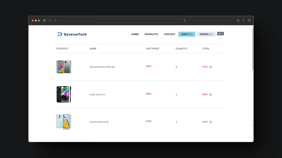 Captura 5 del proyecto DyverseTech Ecommerce